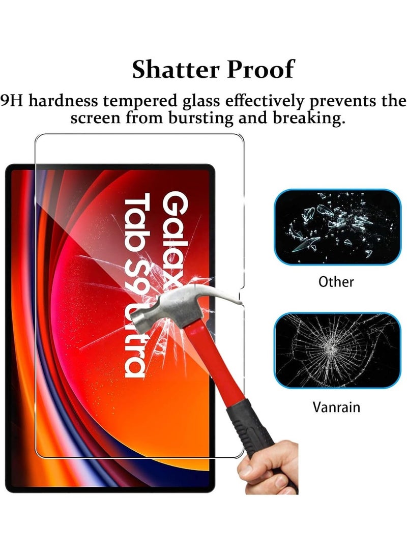 دل 3 موبايلك واقي شاشة لجهاز سامسونج جالاكسي تاب إس 9 ألترا اللوحي مقاس 14.6 بوصة، مصنوع من الزجاج المقوى [شفافية عالية الوضوح] [سهل التركيب] [مقاوم للخدوش] [صلابة 9H] - Image 5